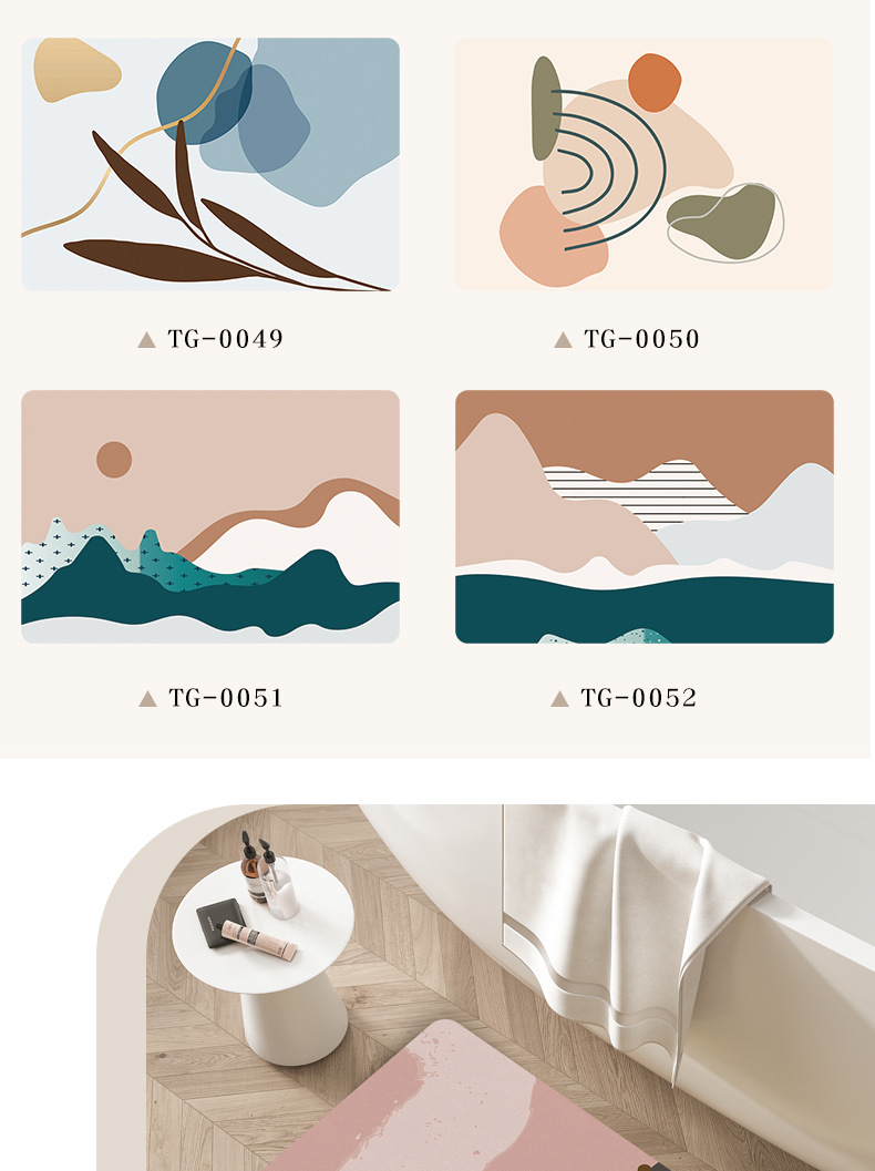 浴室防滑软垫硅藻泥吸水速干地垫子家用厕所卫生间门口进门踩脚垫详情5