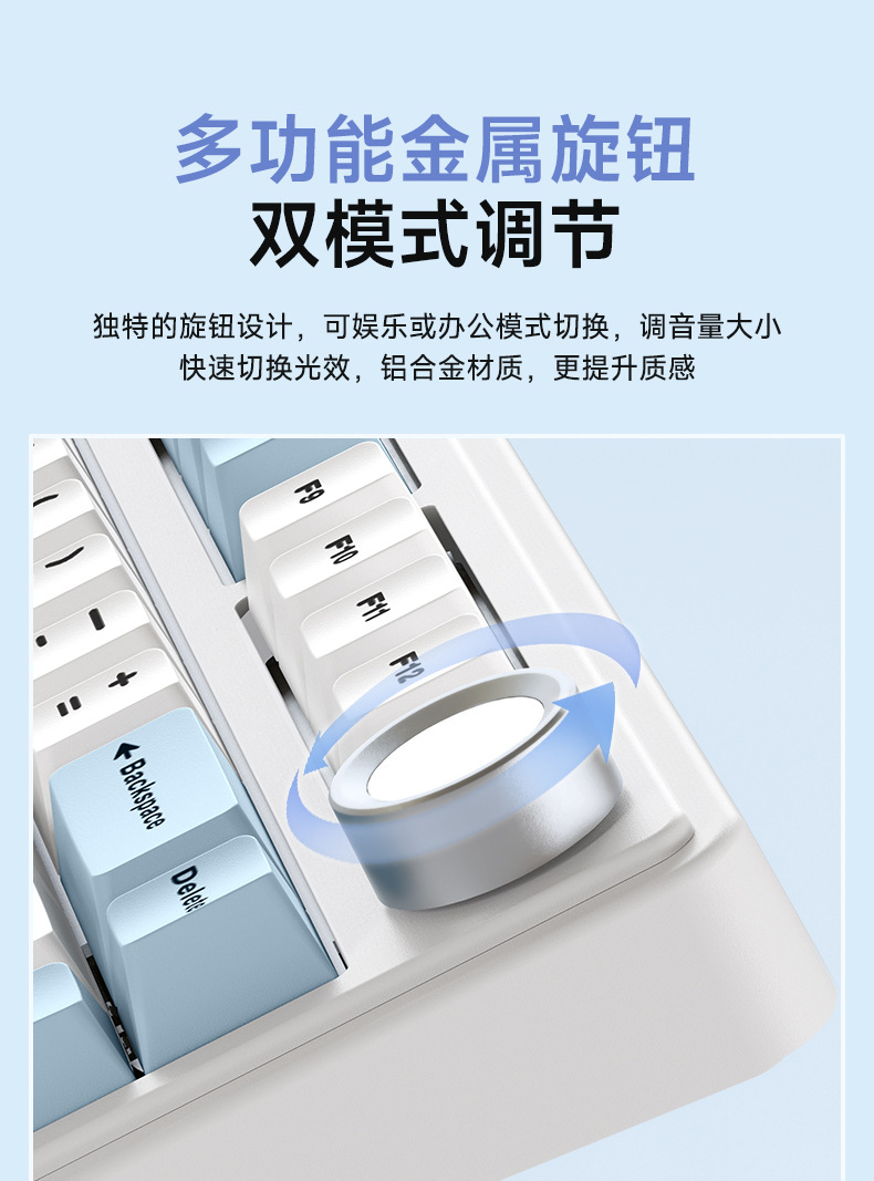 The Werewolf F75 customized mechanical keyboard gasket structure features full-key hot-swappable wireless three-mode Bluetooth gaming keys pic 20