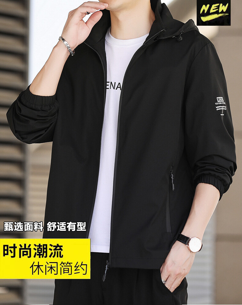 Chaqueta con capucha hombre otoño invierno 2022 casual juventud con capucha carga hombre ropa de trabajo cuello de pie hombre abrigos pic 1