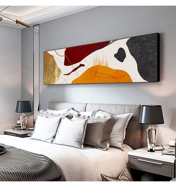 Longjiang Shijia Decorative Paintings: Abstract Bedside paintings, Hotel Nordic minimalist canvas paintings, Modern Bedroom crystal porcelain paintings wholesale pic 20
