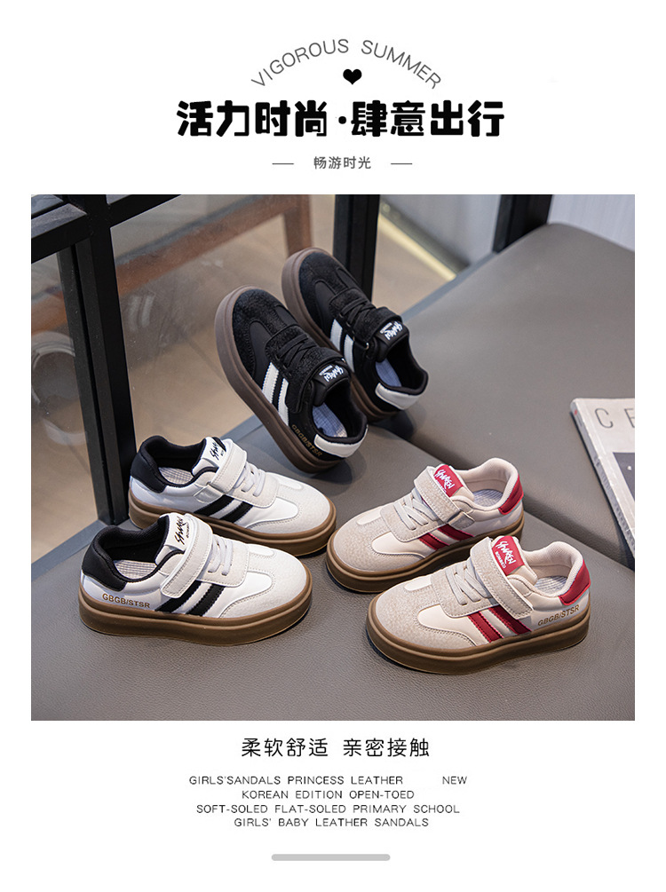 儿童运动鞋2024春秋新款男童百搭防滑透气学生板鞋女童软底德训鞋详情1