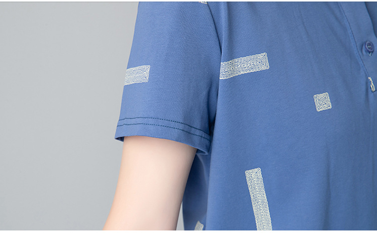 Mamá verano manga corta camiseta mujer 2021 nueva moda chic media edad mujer top algodón polo cuello pic 19
