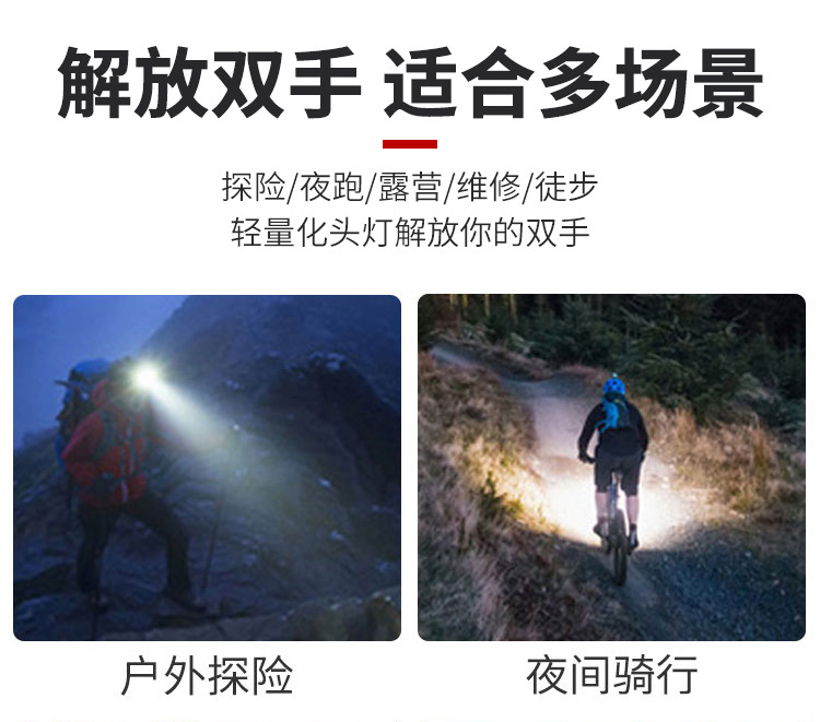 Ultra-light night fishing dual-head lamp head-mounted flashlight, outdoor strong light charging ultra-bright fishing special cob lamp pic 7