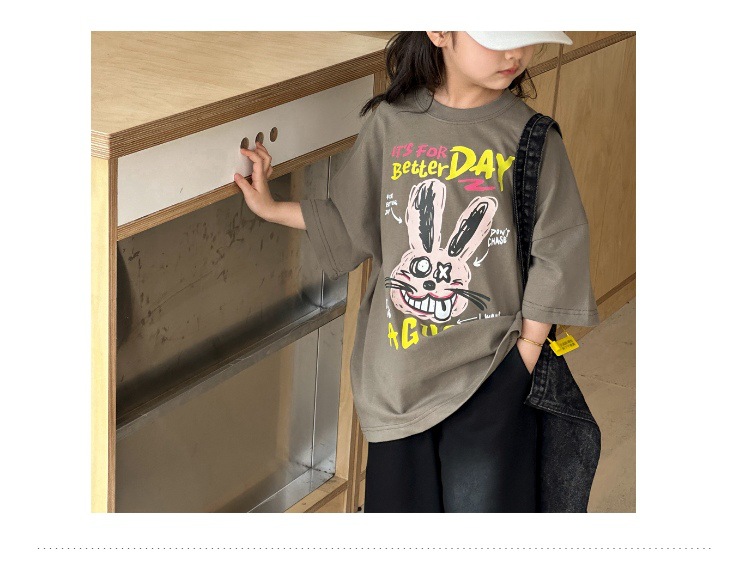 儿童短袖t恤女童夏装2025新款男童半袖体恤宽松休闲卡通洋气上衣详情10