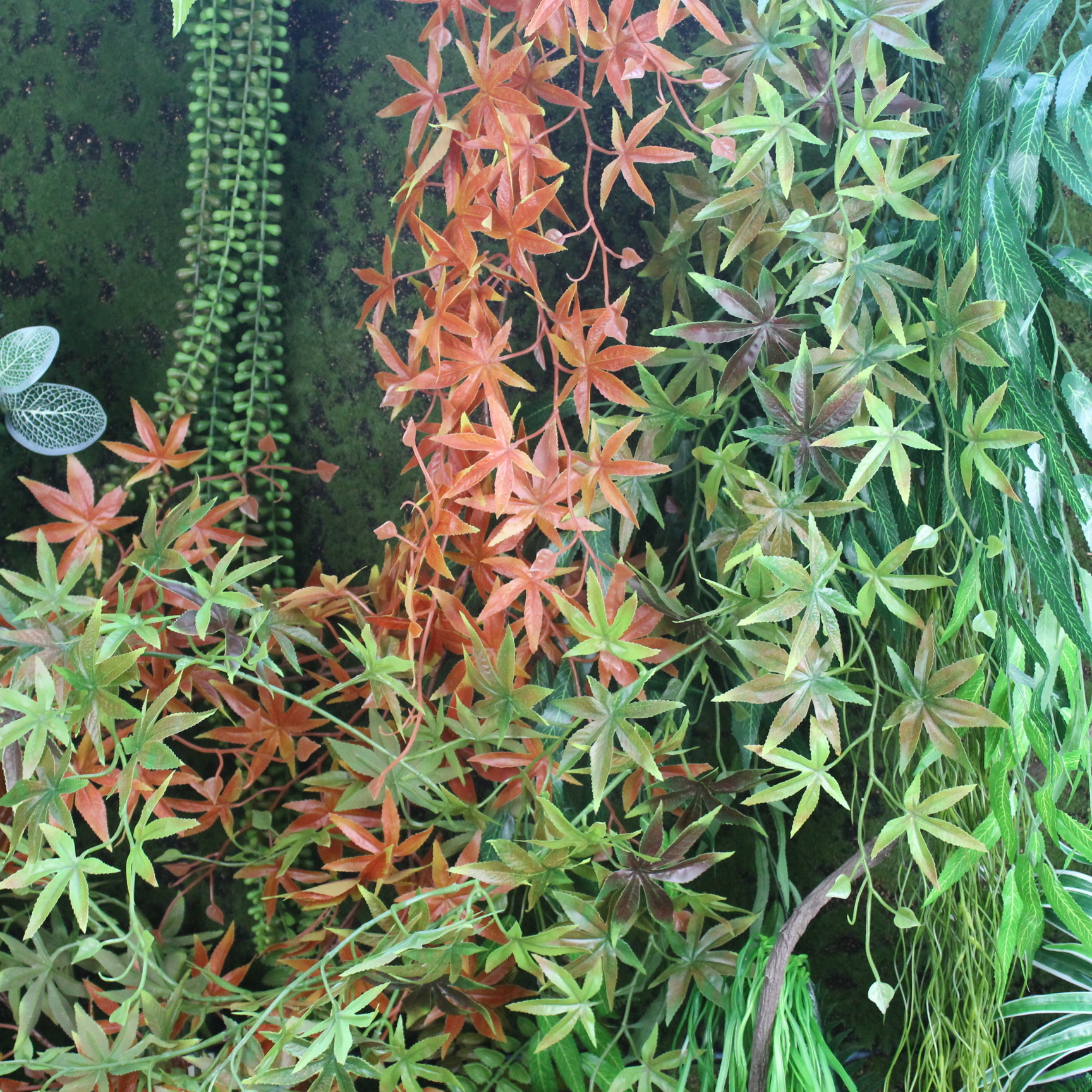 Simulated rubber red maple strips, green maple strips, high-end simulated rubber leaf strips, plastic strips, hand feel, direct sales from the manufacturer of red maple strips pic 29