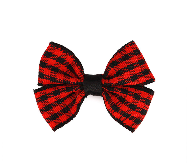 美丝源直销亚玛逊红黑格子蝴蝶结圣诞part装饰丝带格子蝴蝶结详情17