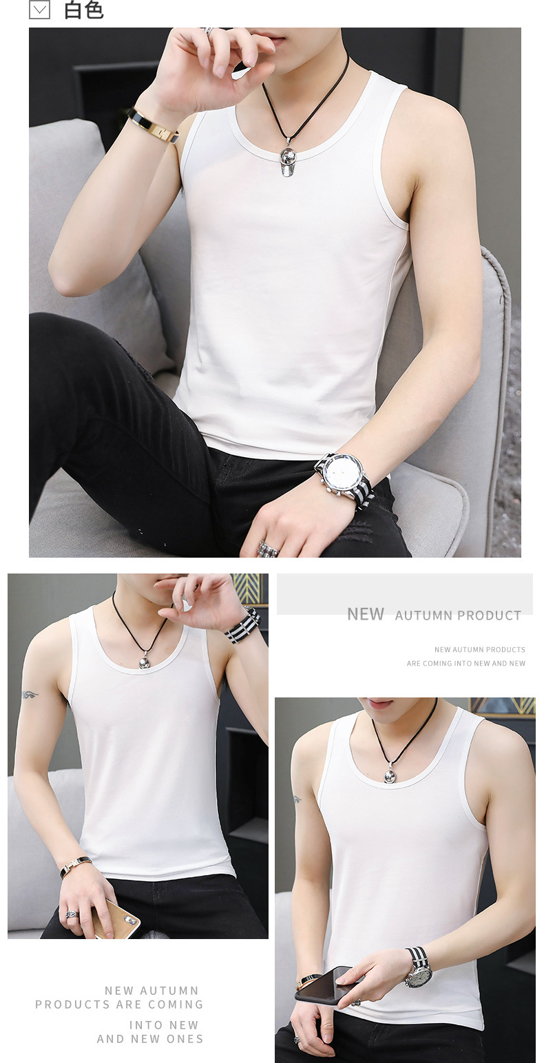 男士背心夏季薄款棉质修身坎肩背心透气内穿男生宽肩打底汗衫批发详情7