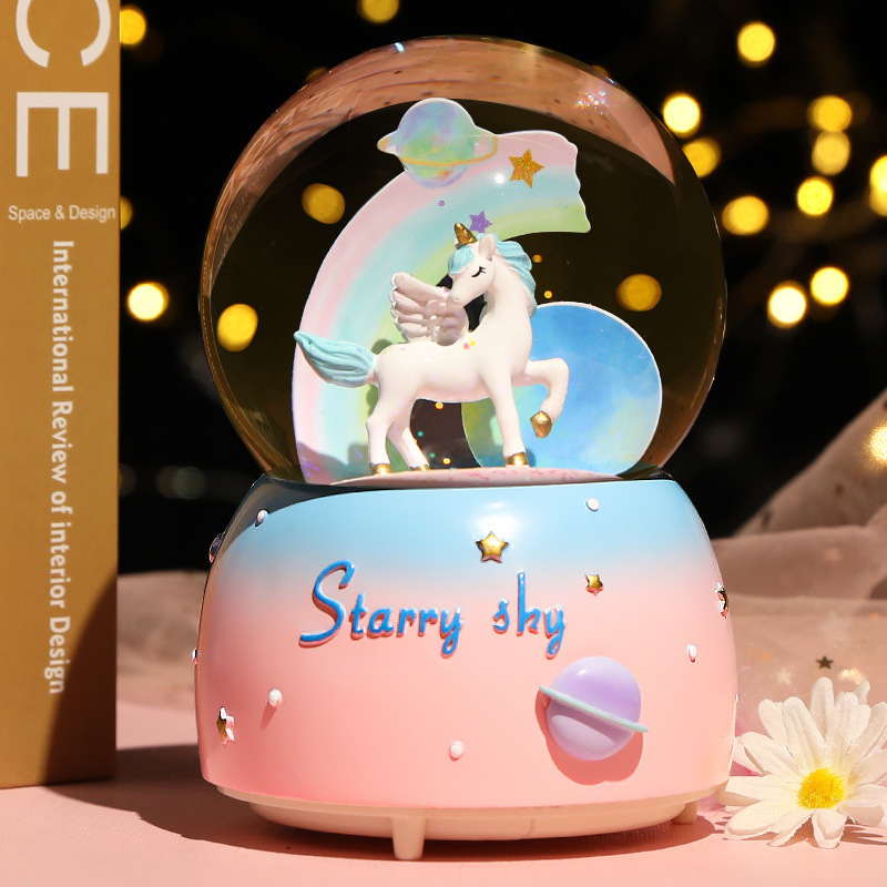 Astronaut Crystal Ball, music box, music box, Snowfall, Mermaid Princess, girls, children, birthday gifts, Christmas pic 12