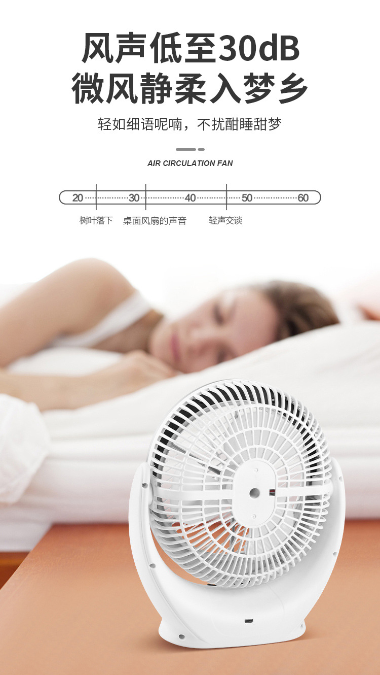 创意桌面风扇usb可充电小夜灯风扇家用办公室台式扇便携式低音小风扇户外电风扇LED多功能电风扇详情11