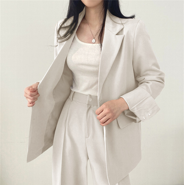 卡其色西装外套女2023新款春秋季韩版小西服套装女士休闲气质上衣详情32