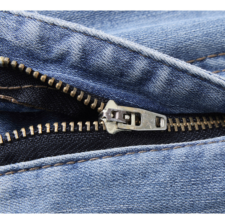 新中式刺绣牛仔微喇裤女夏季新款高腰修身显瘦弹力开叉毛边喇叭裤详情19