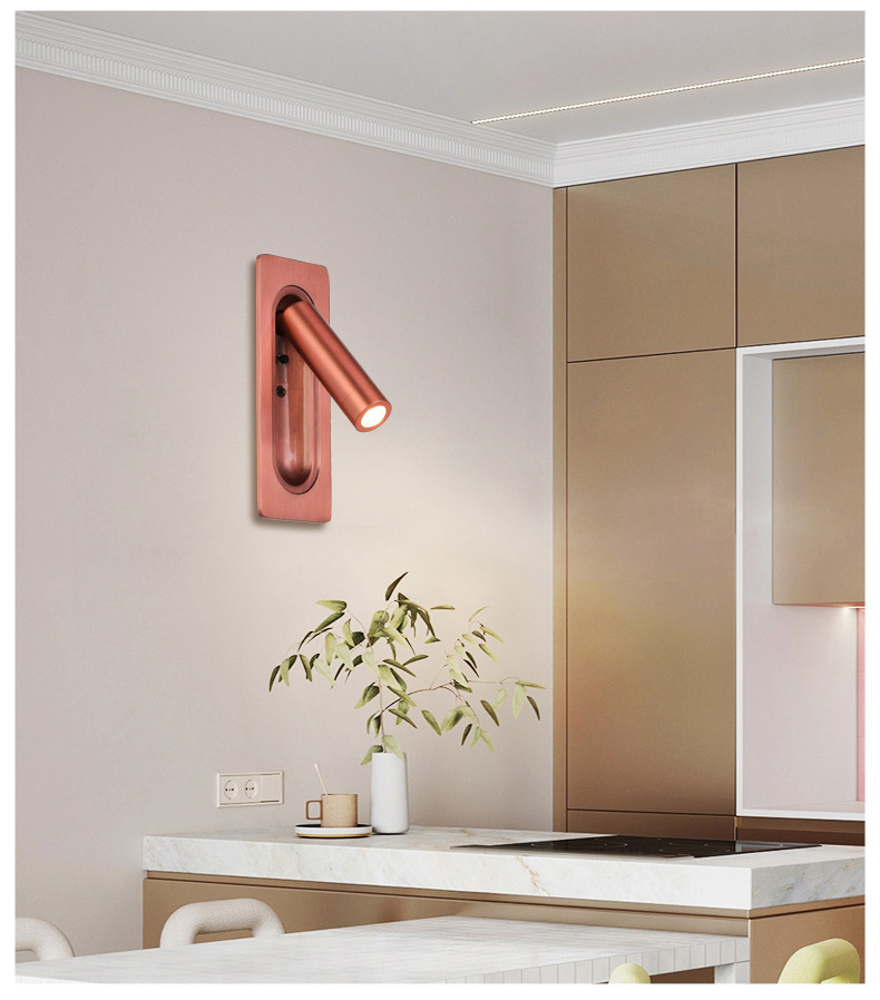 Built-in hotel bedside wall lamp, Vienna built-in magnetic reading lamp, all-season high-end wall lamp, Atour new style pic 11