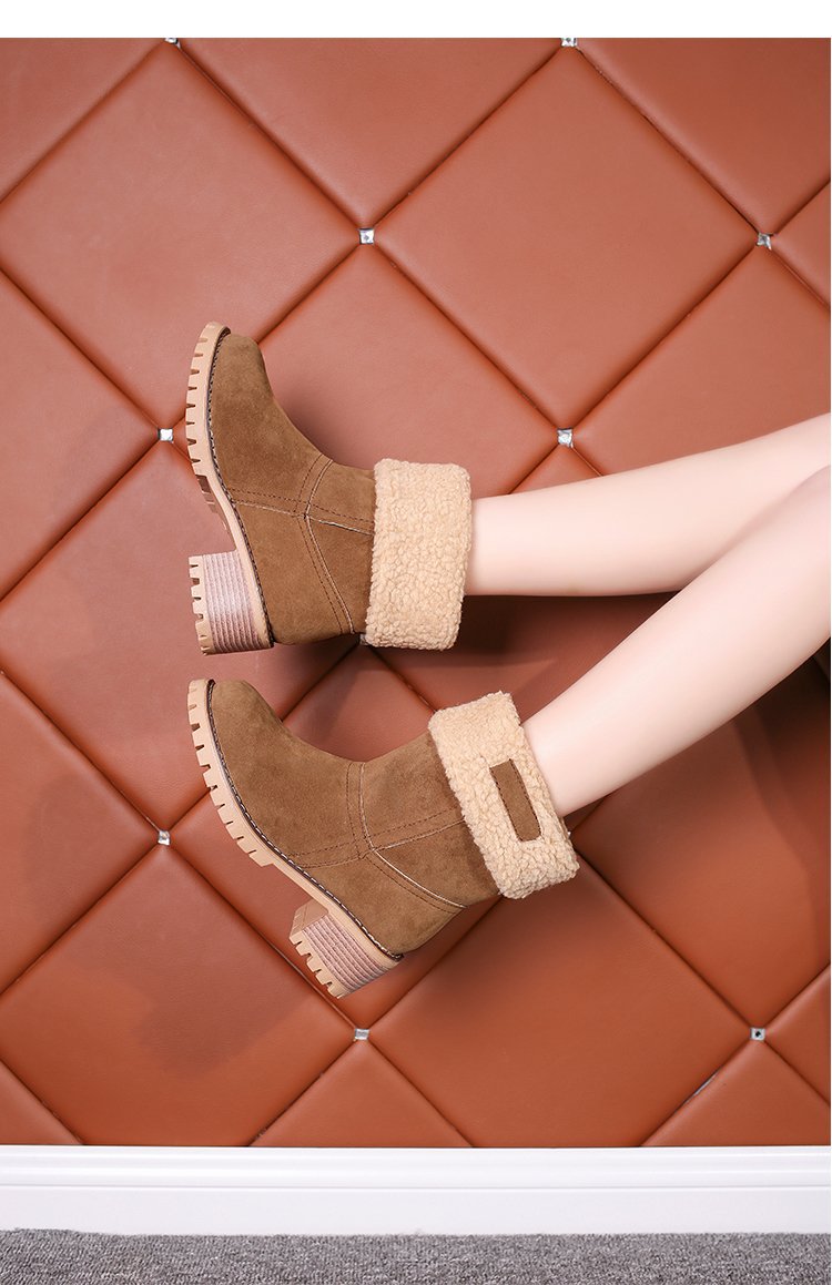 2024冬季新款绒面厚底粗跟中筒靴43码保暖棉鞋圆头大码外贸女靴子详情13