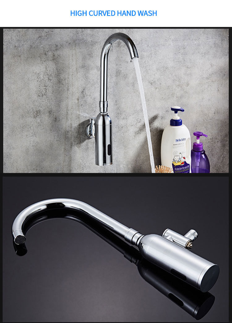 Intelligent sensor faucet, fully automatic single-cooling wall-mounted water outlet, bathroom wall-mounted infrared sensor hand wash pic 37