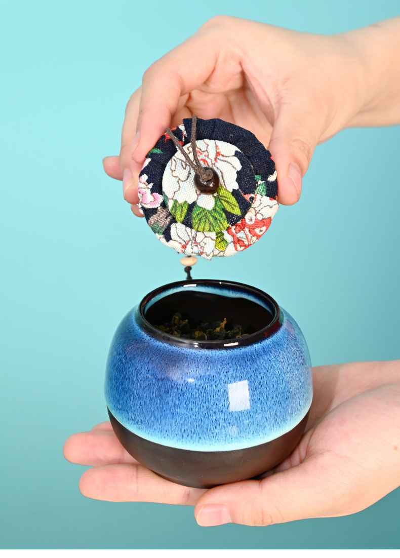 Creative national trend kiln-transformed starry sky tea set, portable travel gift box, business event souvenir, logo customization pic 27