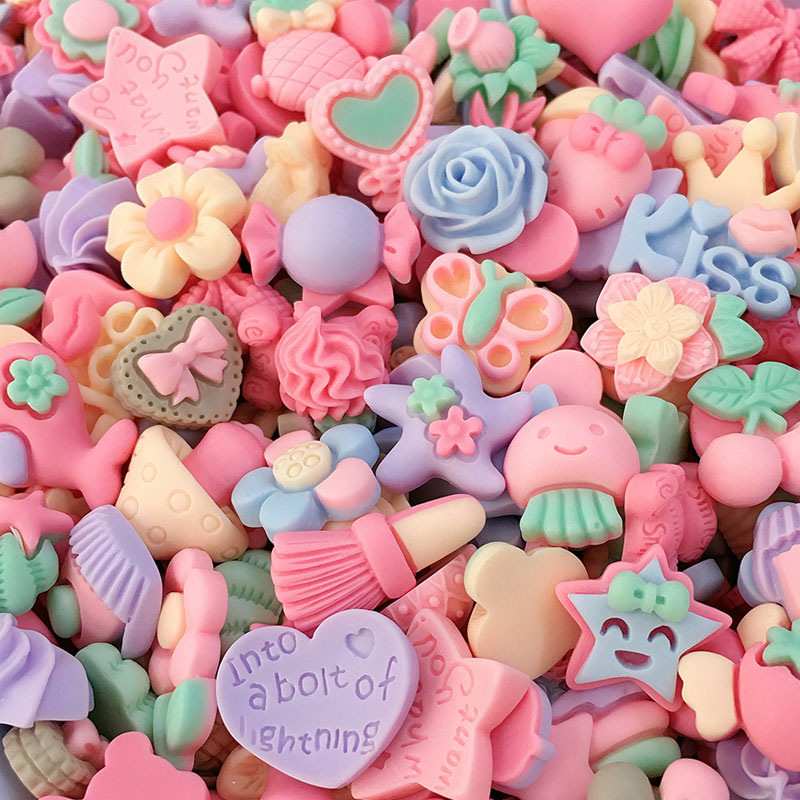 Small matte mixed resin accessories, cream phone case patches, cartoon diy accessory factory direct sales pic 7