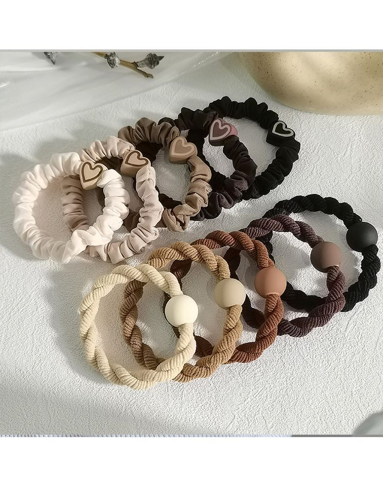 简约耐用橡皮筋女扎头发绳高弹力不伤发头绳发饰时尚马尾发圈头饰详情23