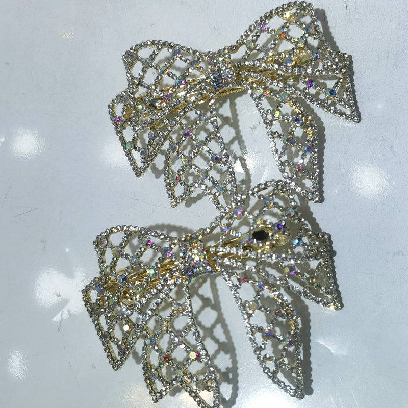 New fashionable and versatile hair clips come in various specifications. White diamond bow, 6 cm, versatile hair clips pic 6
