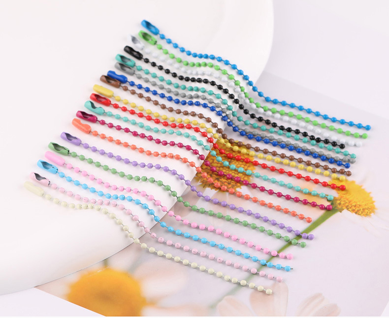 A variety of DIY colorful bead chains, jewelry accessories, lacquered iron bead chains, metal lacquered bead chains, luggage pendants, and tag chains pic 12