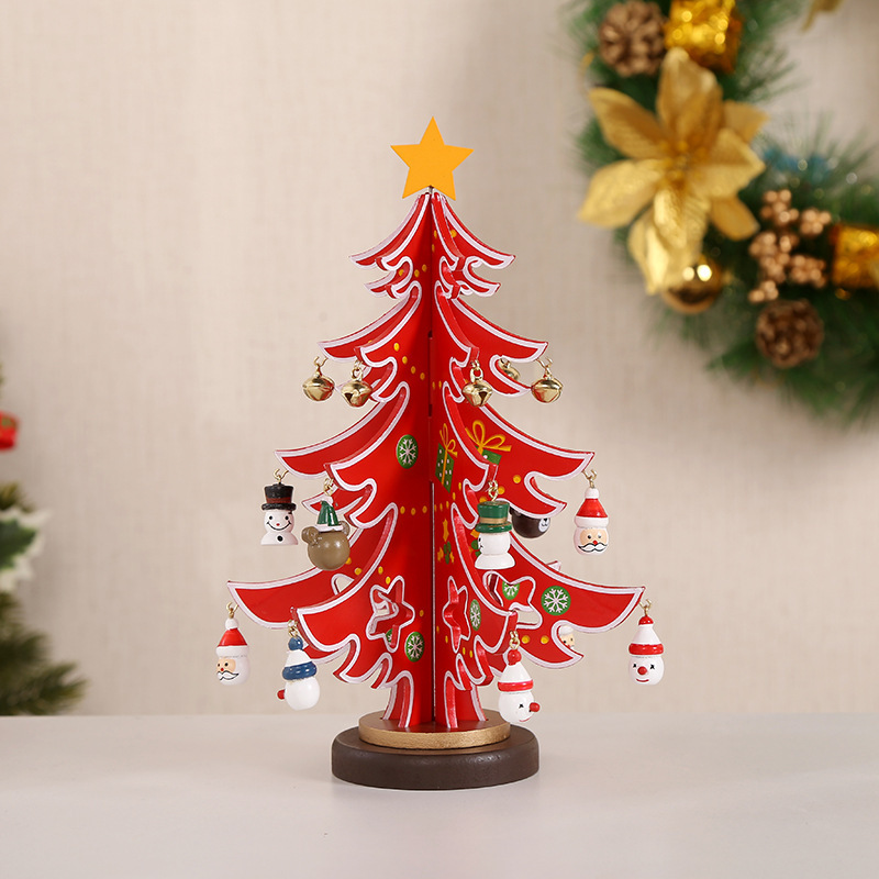 Only Supreme Christmas Decorations Desktop Christmas Tree Display Mini Christmas Tree Wooden Display Window Display items pic 3