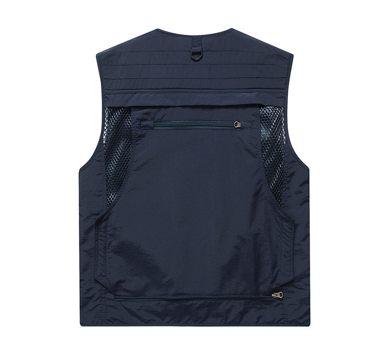 工装跨境透气坎肩马甲定制男士摄影多口袋钓鱼安全反光背心印logo详情20