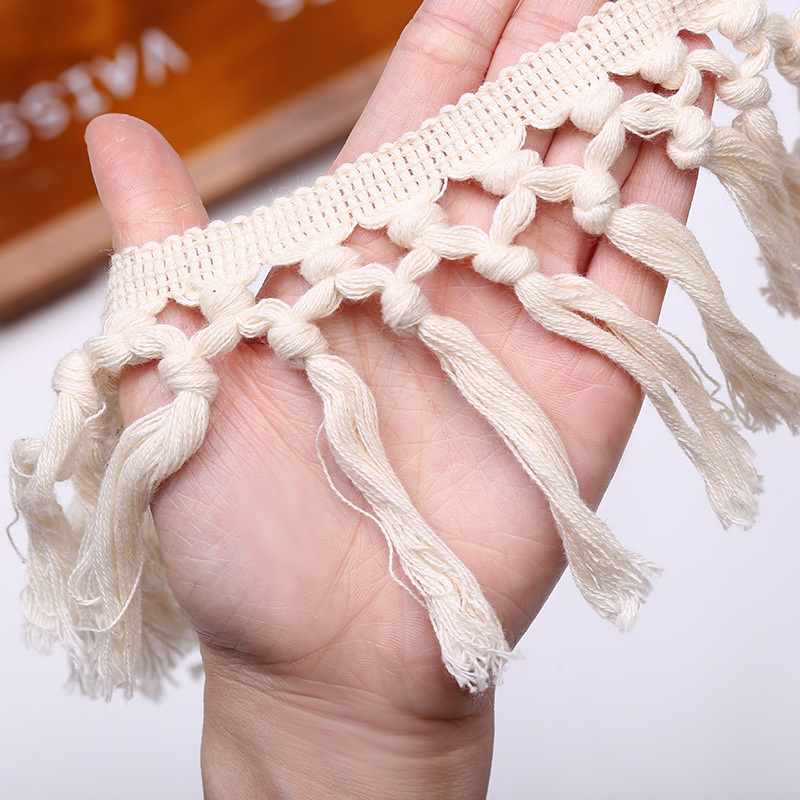 Factory direct supply of 10CM exquisite cotton extra-long tassel lace throw pillows/home items /DIY accessories pic 4