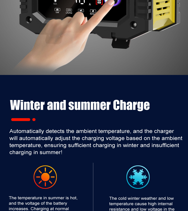 10A portable 12V24V motorcycle battery charger and portable car battery charger pic 12