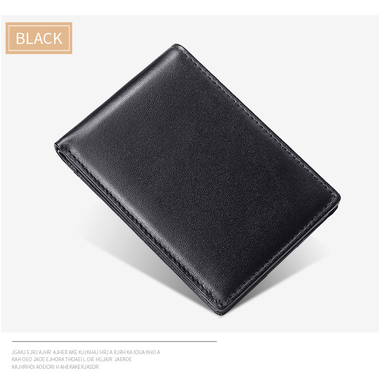 Transfronterizo nuevo estilo europeo y americano de moda para hombres billetera de cuero anti-rfid robo cepillo estilo corto clip de dinero estadounidense mano empuje posición de tarjeta clip de dinero pic 15