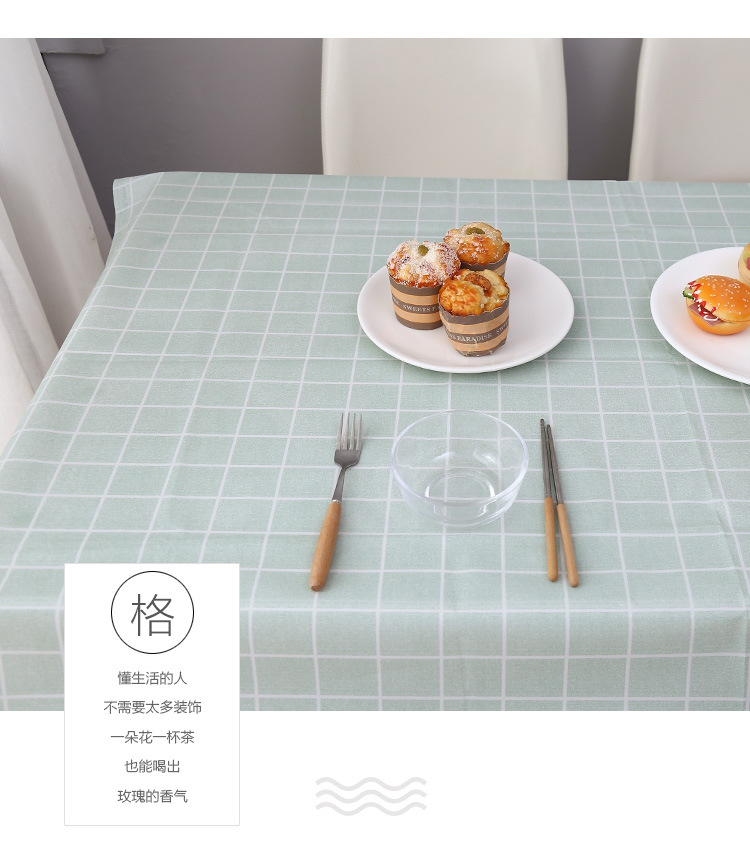 Wholesale of home fresh and clean checkered waterproof tablecloths, oil-proof and heat-resistant PVC tablecloths for living room dining tables pic 7