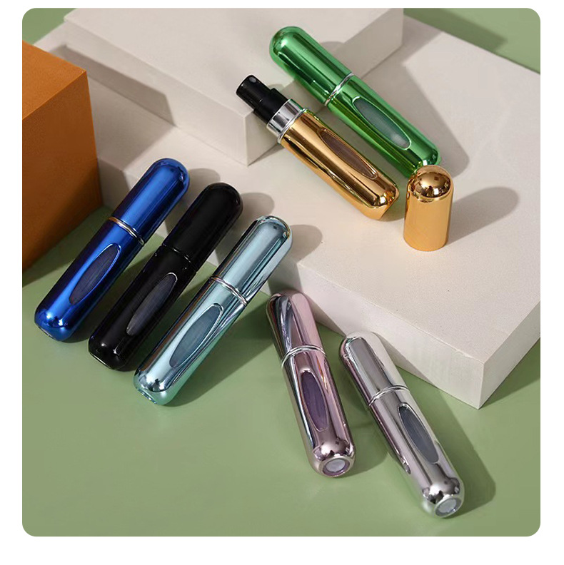 5ml aluminum shell mini perfume bottle, plastic inner liner hydrating spray bottle, portable multi-color dispensed cosmetic bottle pic 26