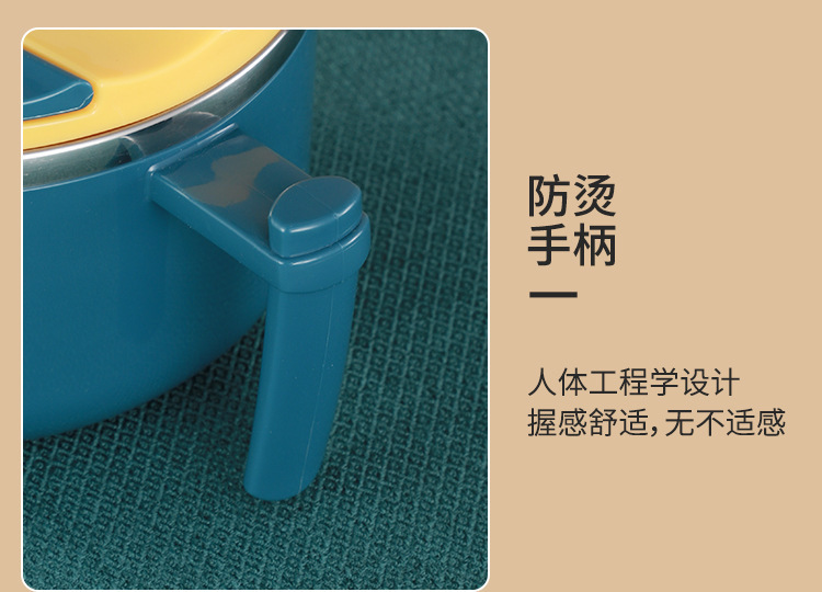 日系304不锈钢带把手大容量易清洗饭盒 可滤水学生宿舍带盖泡面碗详情12