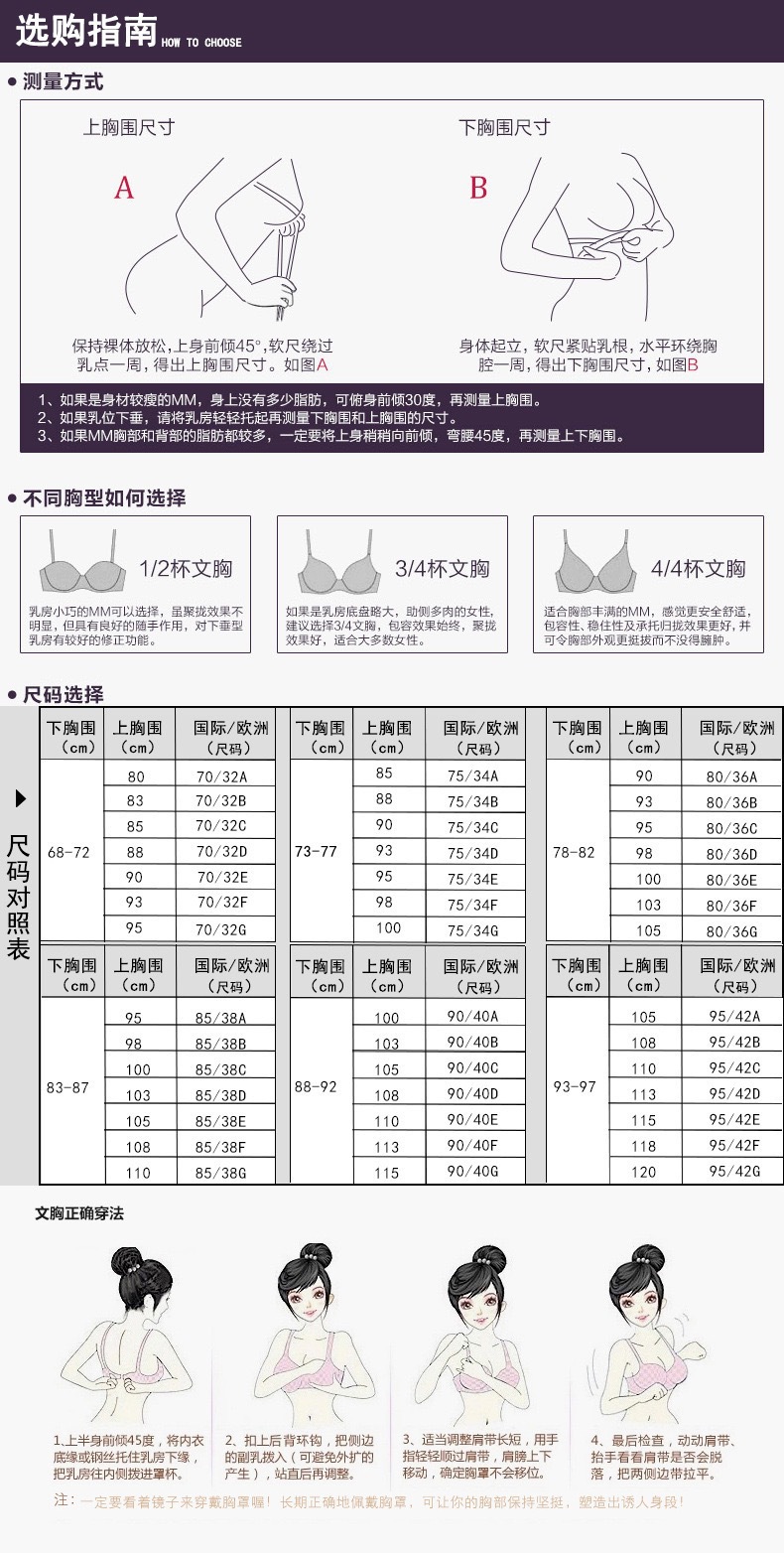大码超薄大胸显小内衣无钢圈全罩杯纯棉透气无骨侧收舒适文胸女详情36