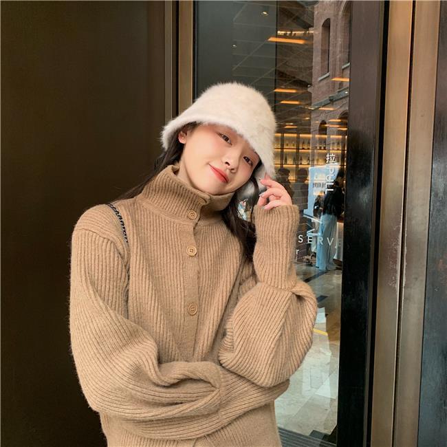 帽子女秋冬季韩版2022年爆款时尚百搭盆帽显脸小兔毛绒水桶渔夫帽详情10