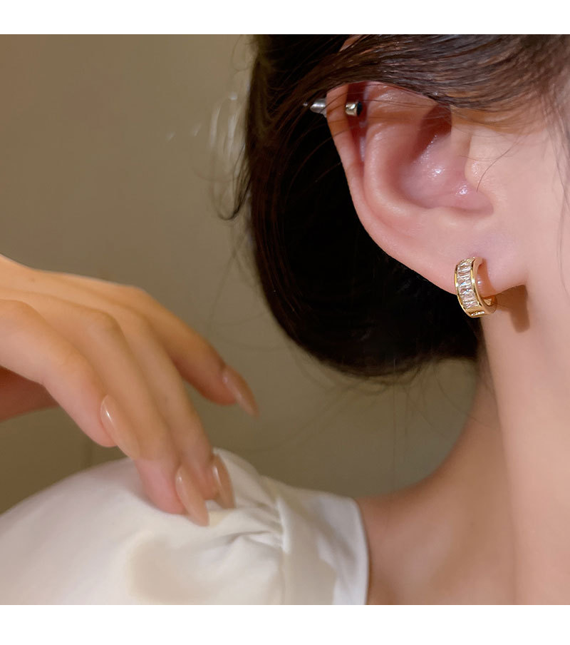 925银针三对装几何形超闪锆石耳钉套装轻奢气质一周养耳耳饰批发详情17