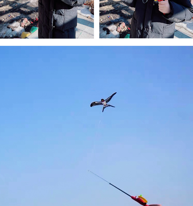 动态仿真鱼竿卡通风筝儿童风筝批 发摆摊燕子国潮玩具奥特曼风筝详情15