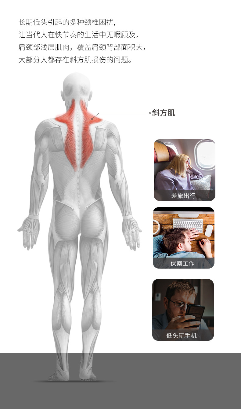 肩颈按摩仪器 多功能家用颈椎按摩仪器理疗揉捏护颈充气u型按摩枕详情6