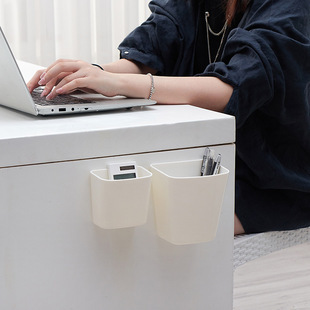 Elliptical dry and wet classified trash can, Japanese-style double-layer large covered wastebasket, press-type kitchen and bathroom trash can pic 6