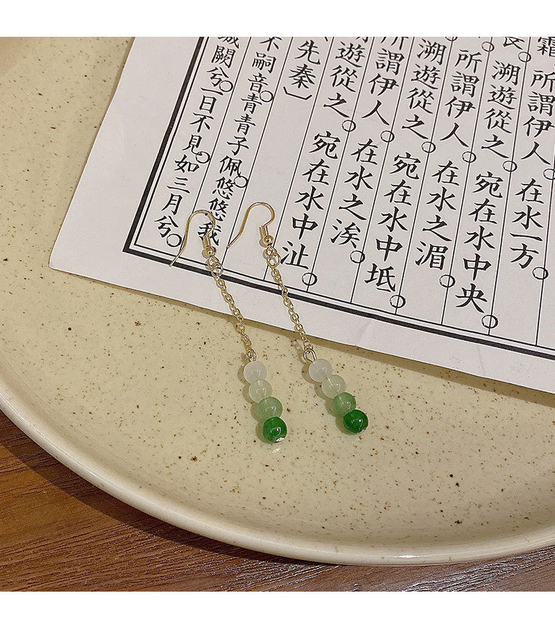 新中式复古渐变珠流苏耳环女汉服古风旗袍耳坠长款气质网红耳饰品详情16