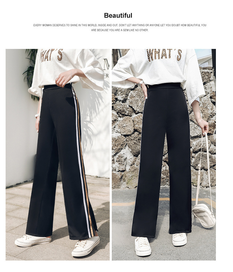 2020 new wide-leg pants for women, high-waisted, drape, versatile loose long pants, straight-leg pants, thin spring and summer pants, Korean version pic 9