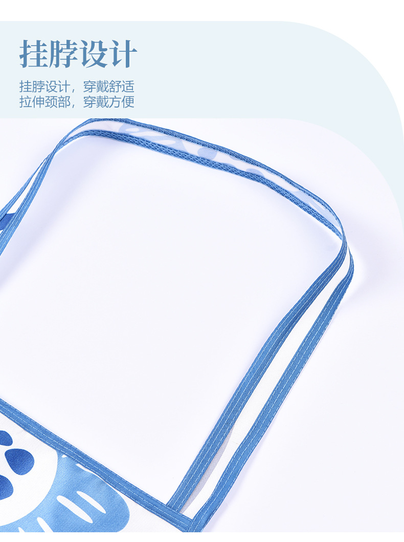 厂家批发厨房工厂实用双层印花防水防油防污围裙轻薄型款涤纶围裙详情5