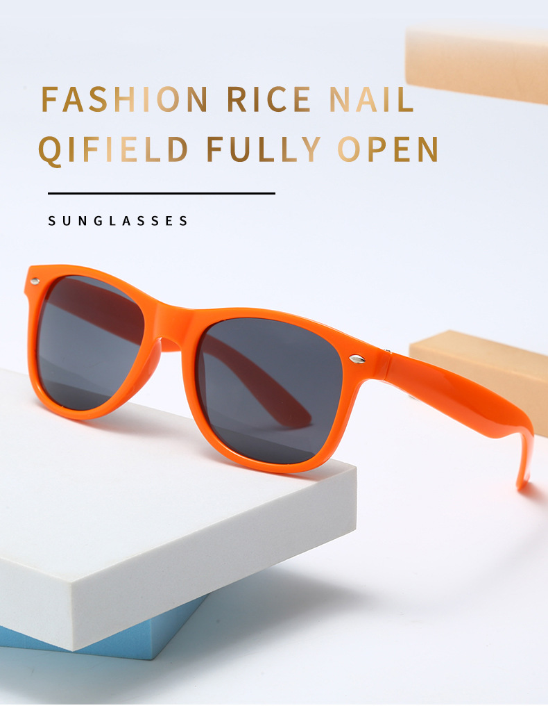 FDA cross-border rice nail sunglasses, customizable Logo promotional gift glasses, street style rainbow party sunglasses for both men and women pic 6