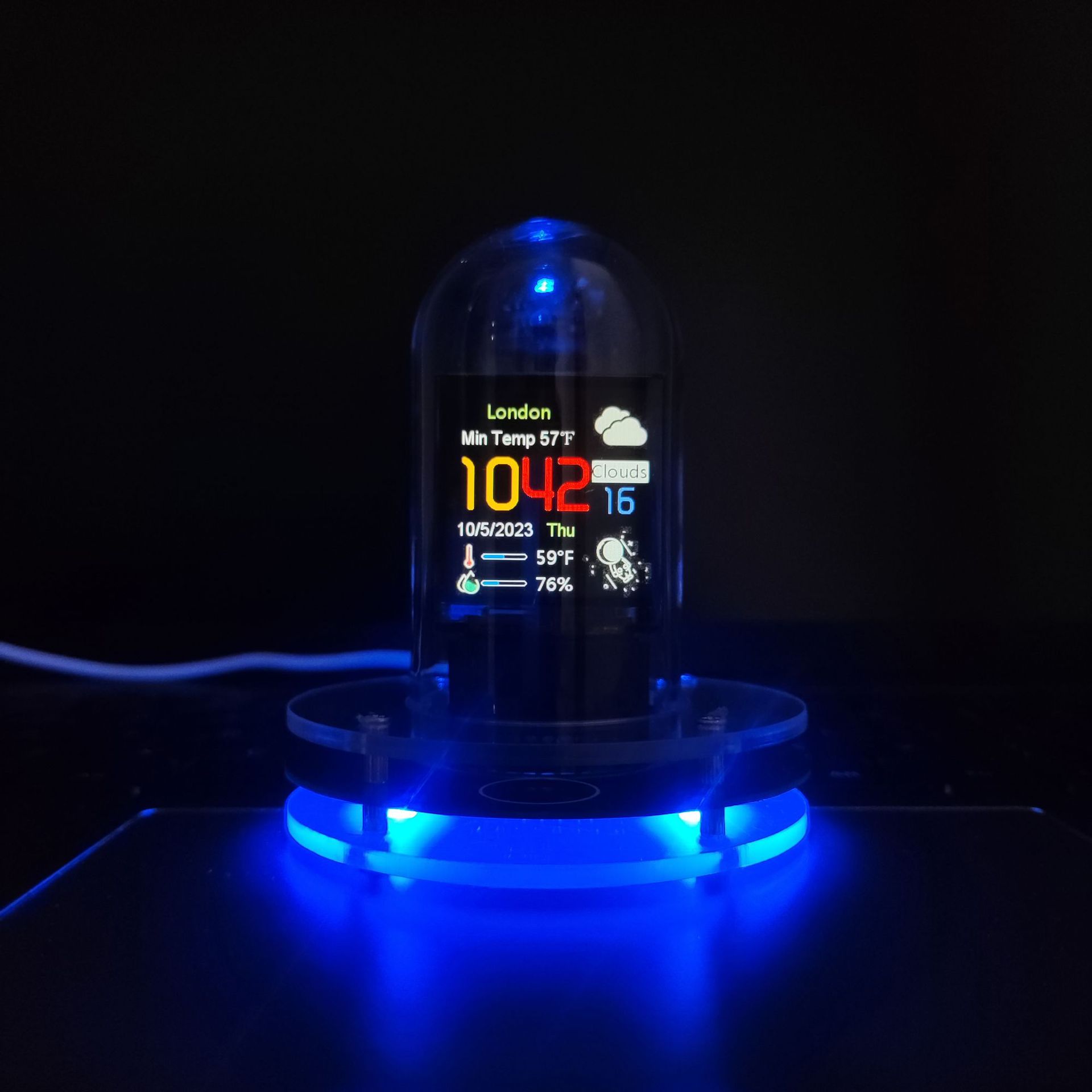2024 New RGB glow tube clock Weather Smart WIFI Bitcoin desktop ornament pic 6