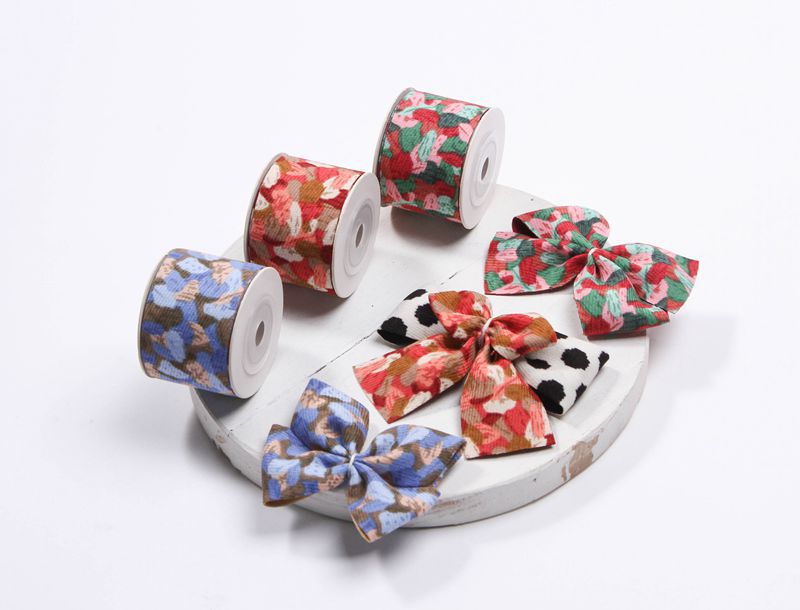 Single-sided floral English polka dot twill printed webbing DIY bow hair accessory shoelaces top hat decoration pic 14