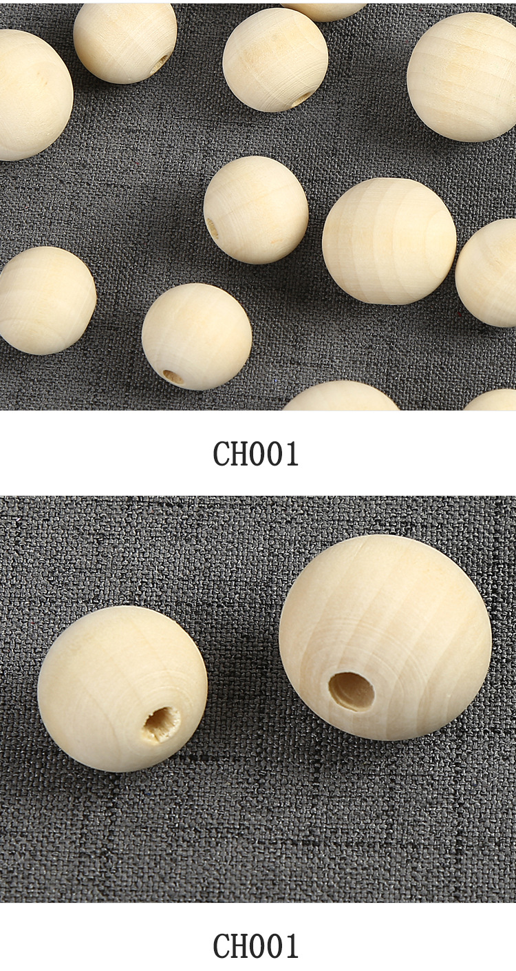 Cross-border exclusive supply and delivery of 4-40mm Holwood beads, natural wood round balls, DIY beads, loose beads and jewelry accessories wholesale pic 13