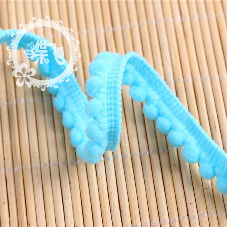 现货供应35色爆款密芽边毛毛虫织带DIY手工帽子服装辅料 毛球花边详情14