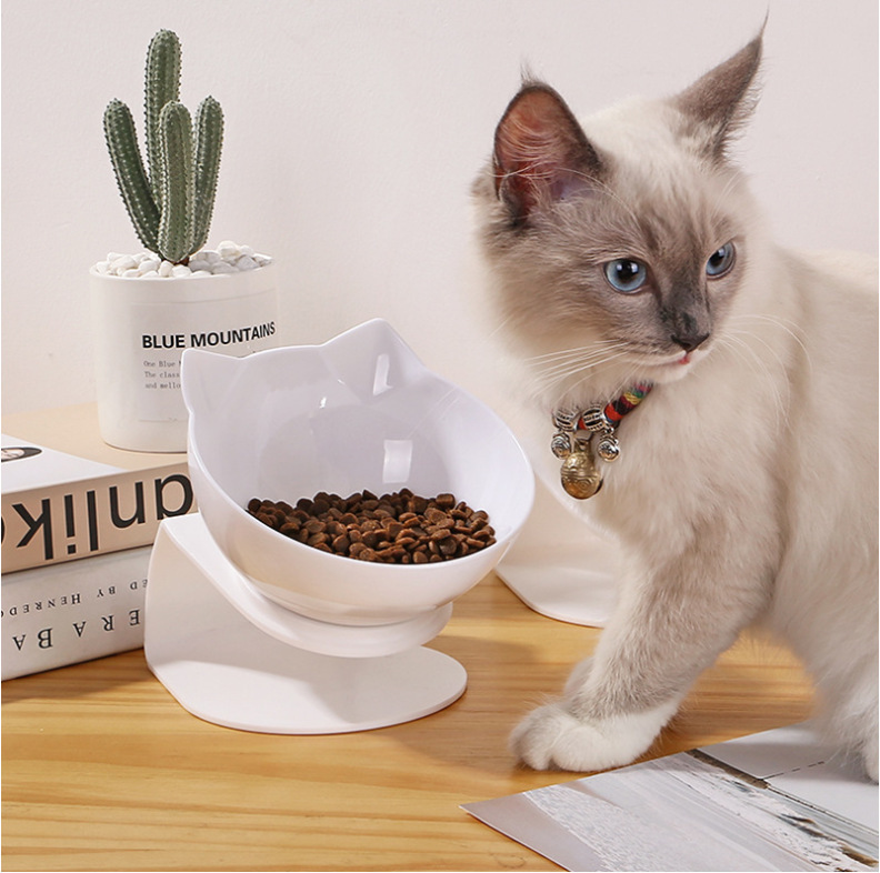 New slanted CAT BOWL, cat food bowl, cat ear bowl, slanted transparent single bowl, cat bowl, pet bowl in stock for wholesale pic 5