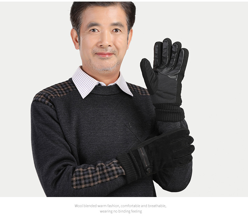 老人手套冬天男士骑车加绒加厚爸爸手套冬季中老年人防寒保暖手套详情10