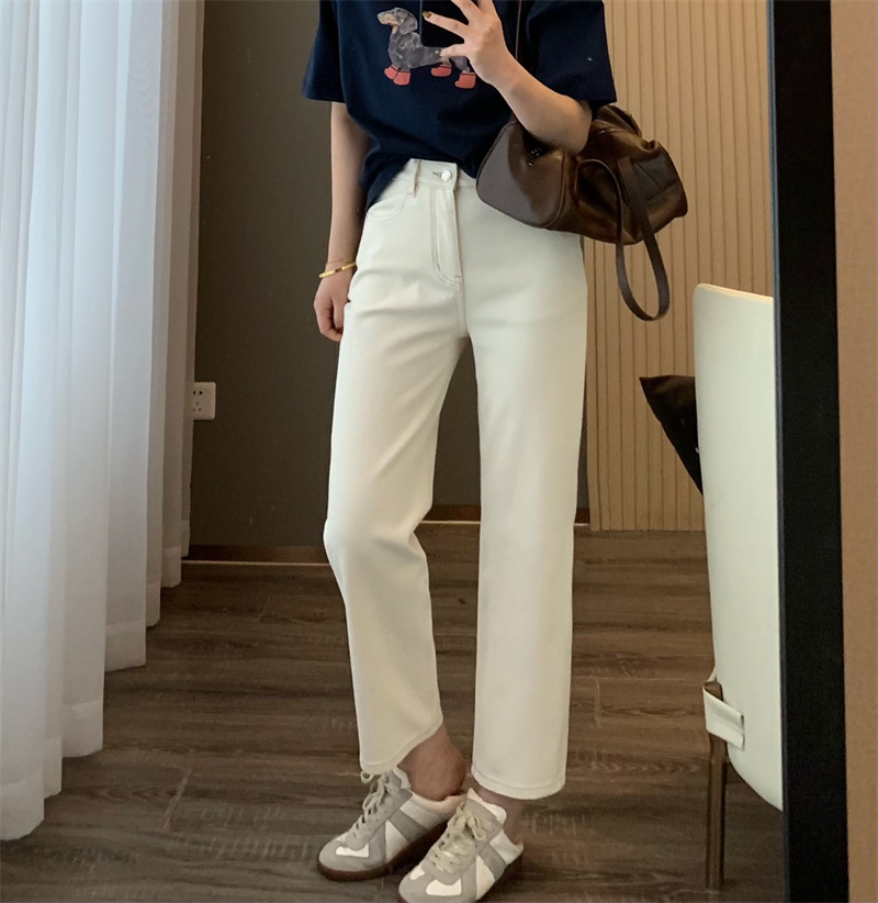 朵妮DN 莱赛尔亚麻360四面弹春夏亚麻透气高腰显瘦法棍裤牛仔裤女详情27