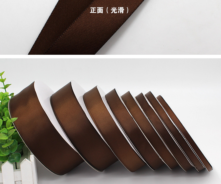 6mm-50mm coffee-colored polyester webbing factory direct sales ribbon ribbons, decorative gifts, cakes, wedding ribbons pic 9