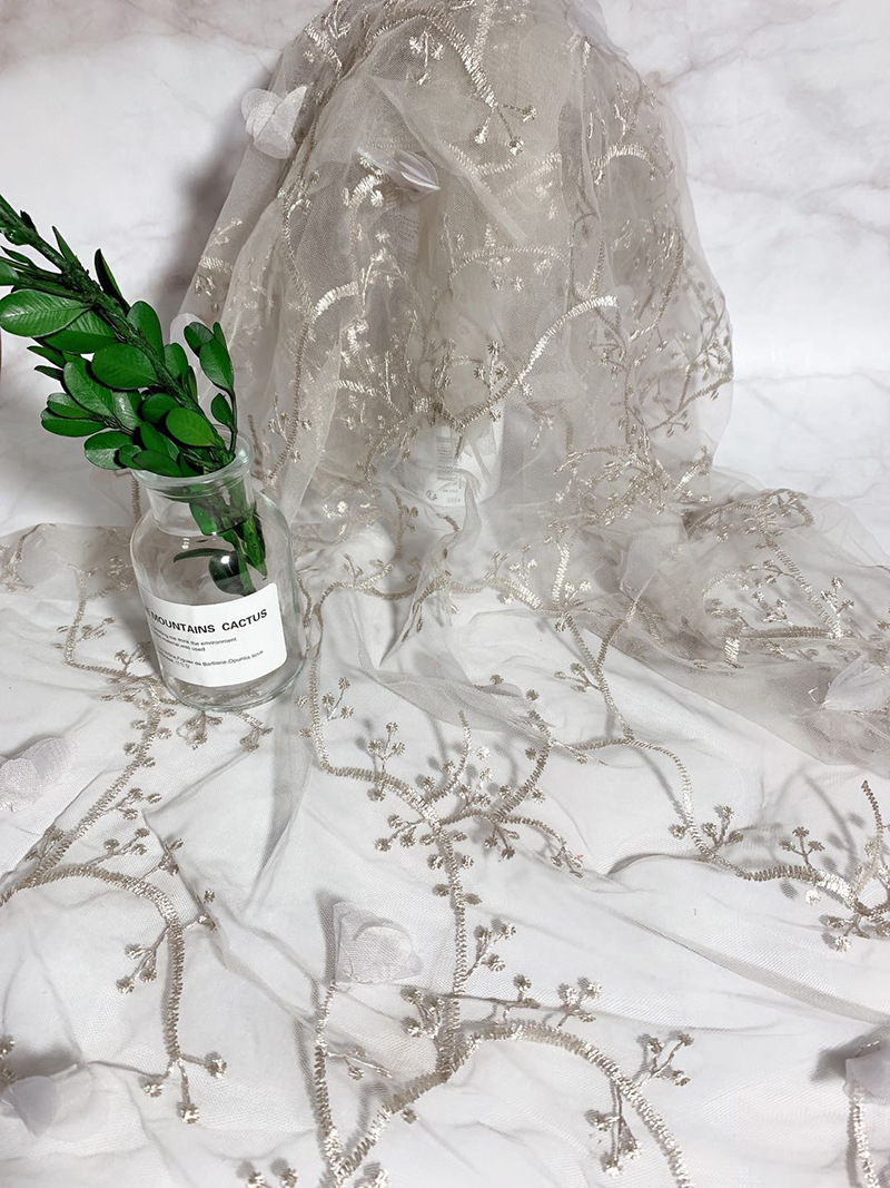 Wholesale and customization of home textile and clothing accessories, embroidered butterfly mesh fabric, skirts, wedding dresses, lace fabric pic 10